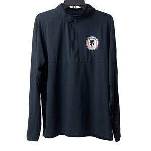 MLB New Era SF Gaints Shirt Mens Size Medium Black Pullover Long Sleeve 1/4 Zip